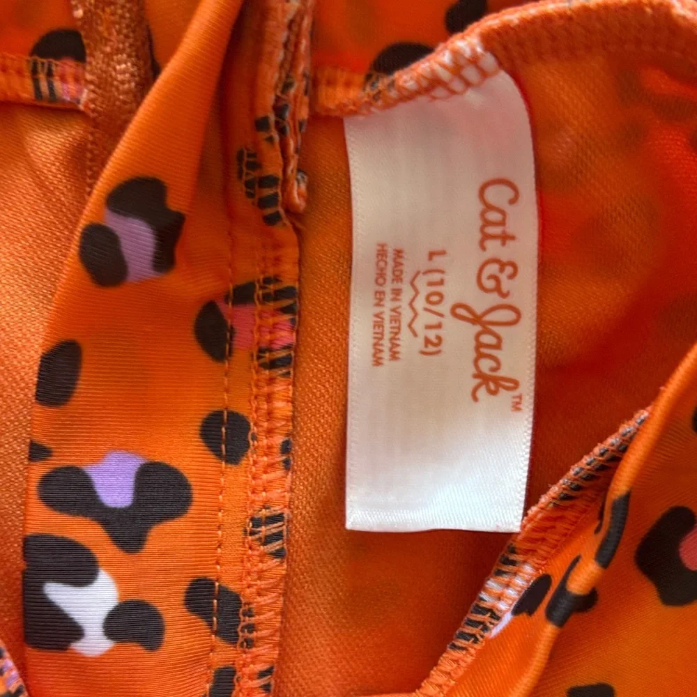Cat & Jack Orange Leopard Print Rashguard - Picture 2 of 3